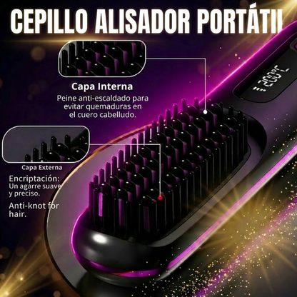 Cepillo Alisador Inalámbrico de Cerámica