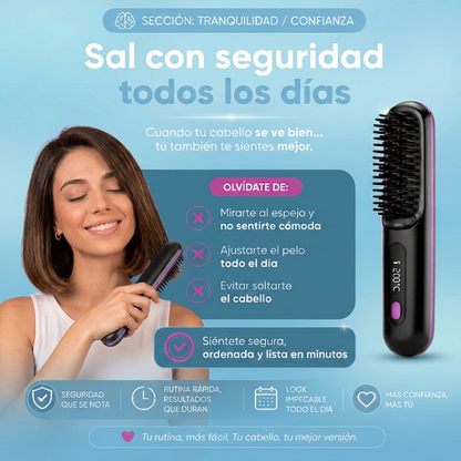 Cepillo Alisador Inalámbrico de Cerámica