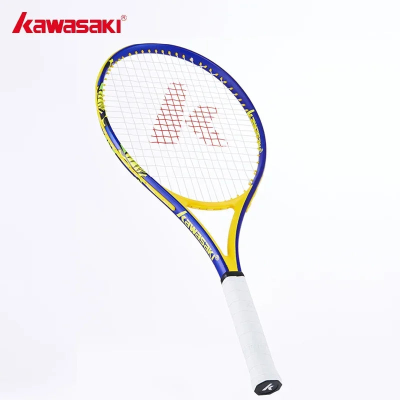Kawasaki raquetas de tenis de fibra de carbono con marco ovalado, raqueta de tenis de entrenamiento de nivel medio con bolsa