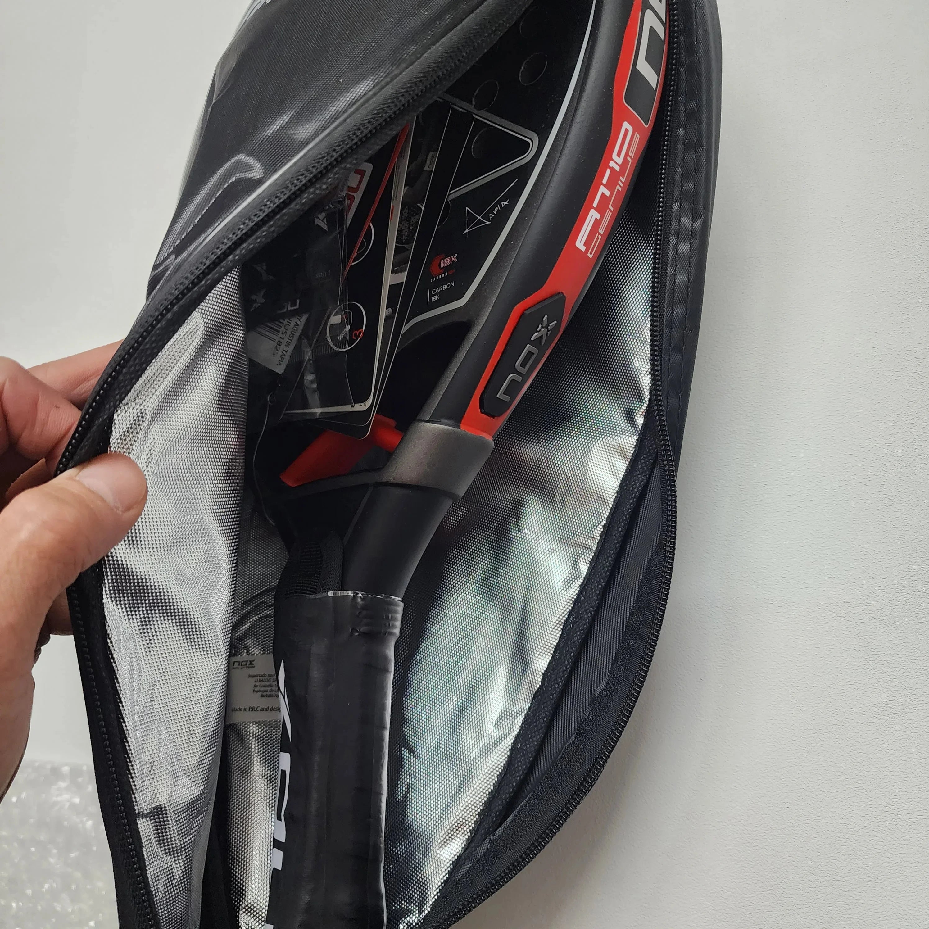 Raqueta de Padel, superficie de fibra de carbono de 18K con memoria EVA, núcleo de espuma flexible, raquetas de tenis para Padel