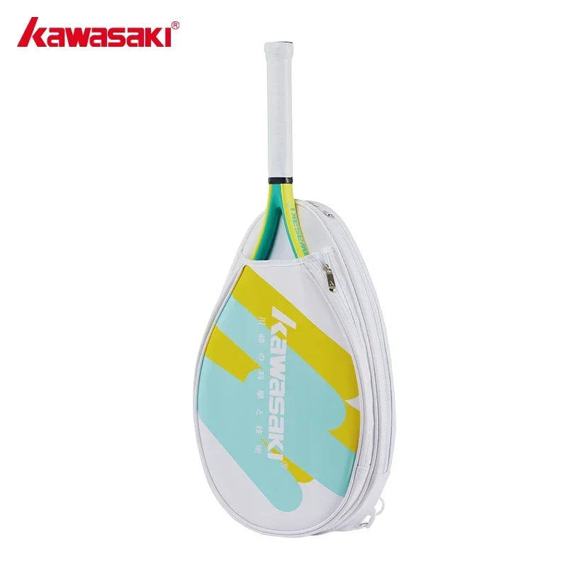 Kawasaki raquetas de tenis de fibra de carbono con marco ovalado, raqueta de tenis de entrenamiento de nivel medio con bolsa