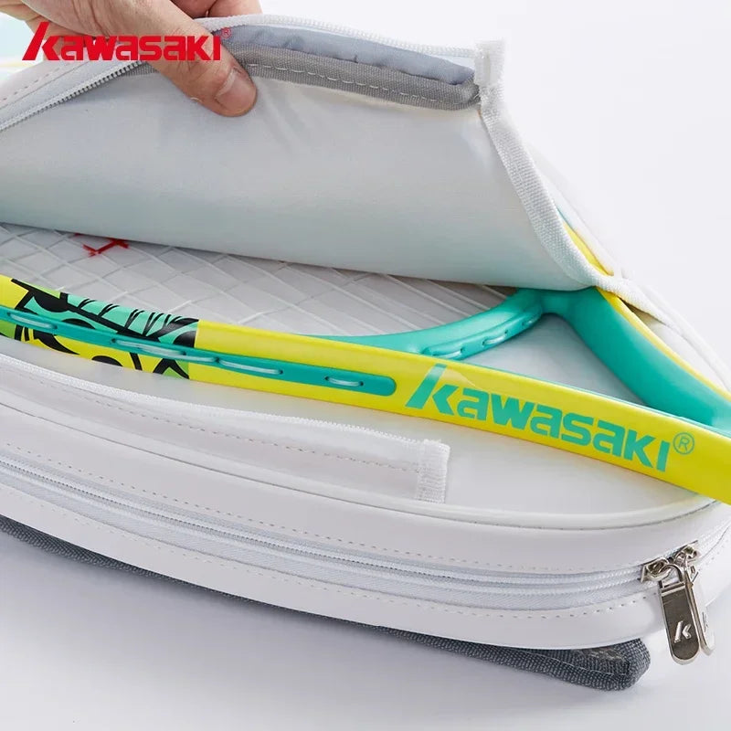 Kawasaki raquetas de tenis de fibra de carbono con marco ovalado, raqueta de tenis de entrenamiento de nivel medio con bolsa